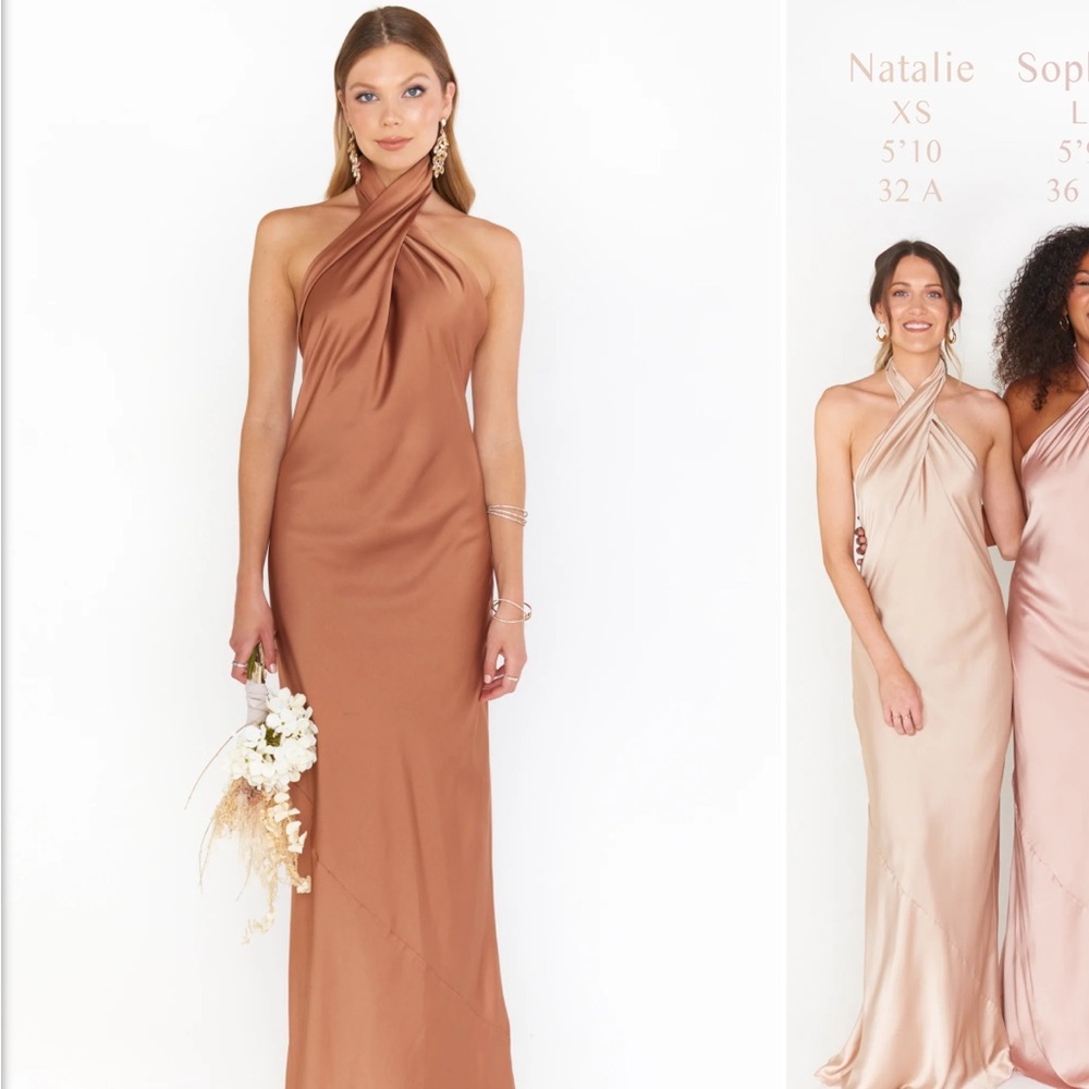 Show Me Your MuMu Bronze silk maxi dress - Picture 3 of 3